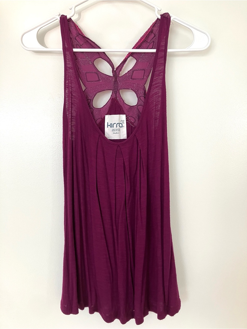 Kirra Deep Magenta Lace-Back Tank